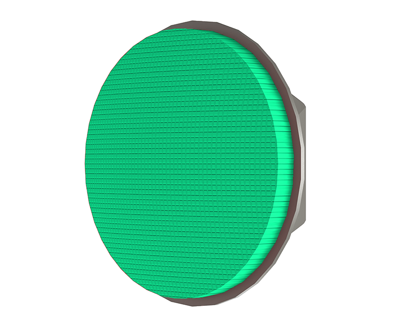Das große LED-Modul von ROYER Signaltechnik mit 300 mm Durchmesser in der Farbe grün