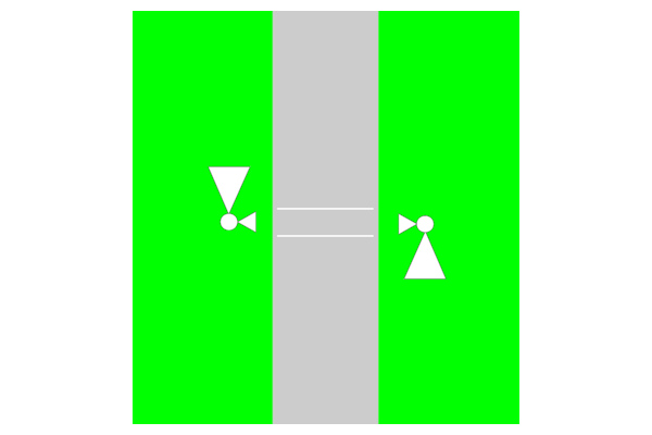 Anordnung eines Fussgängerüberwegs K2F2